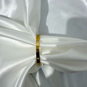 צמיד קשיח - STAINLESS STEEL + ציפוי זהב 18k