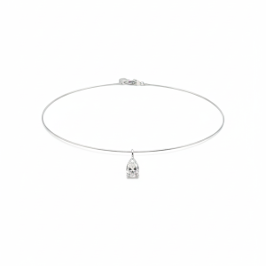 שרשרת קולר קשיחה עם מוסונייט – 2 קראט