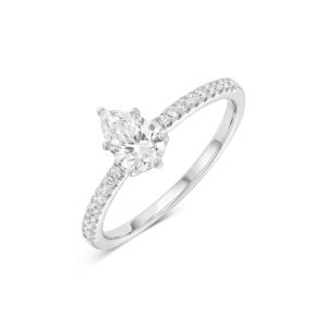 טבעת טיפה & שיבוצים מסביב - מוסונייט